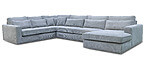 California U bank ribstof blauw