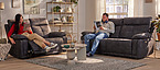 Madrid 3-zits en 2-zits bank met relaxfunctie zwart Seats and Sofas