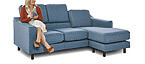 Dean hoekbank blauw
