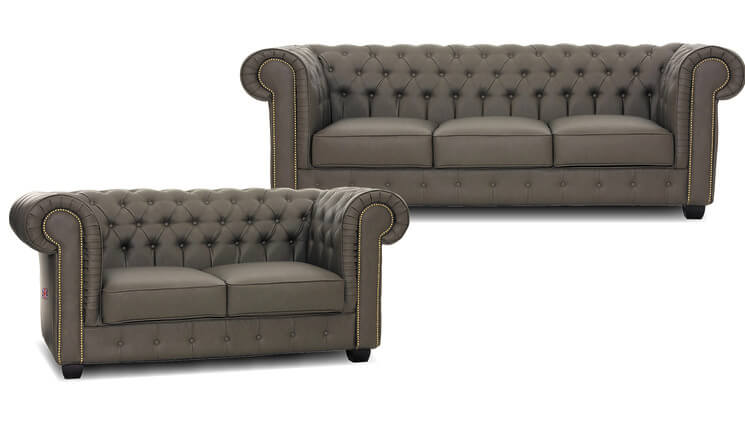 Edinburgh Chesterfield bankstel taupe