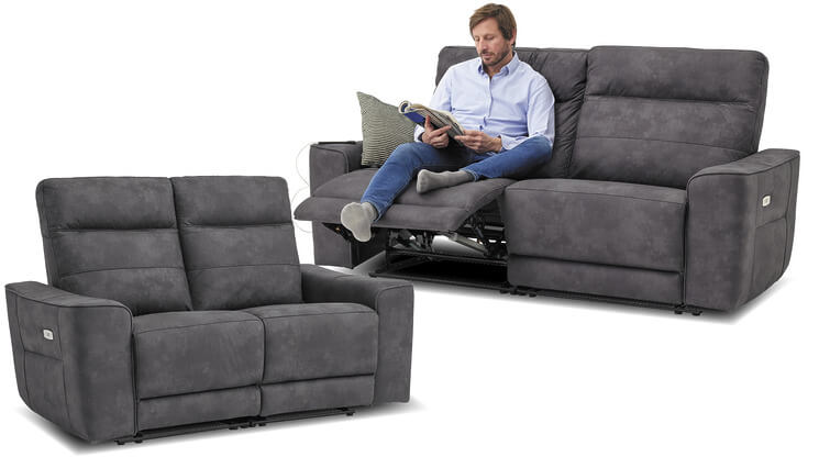 Gustav grijze banken met relaxfunctie