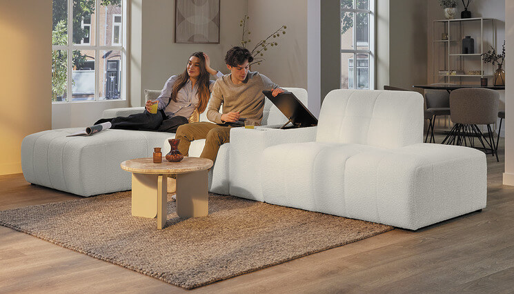 Rosalie hoekbank wit opbergruimte Seats and Sofas