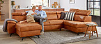 Wayne U bank cognac bed opbergruimte
