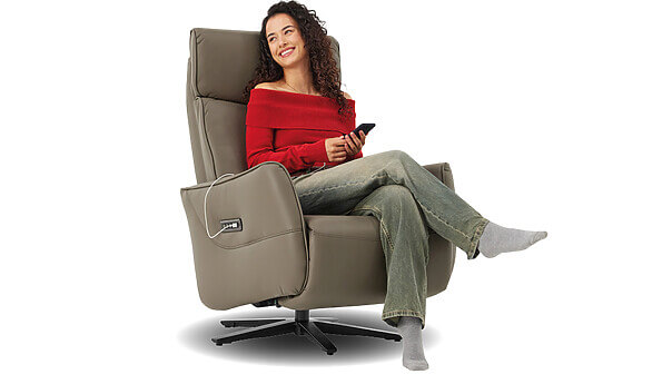 Pierce relaxfauteuil grijs met USB