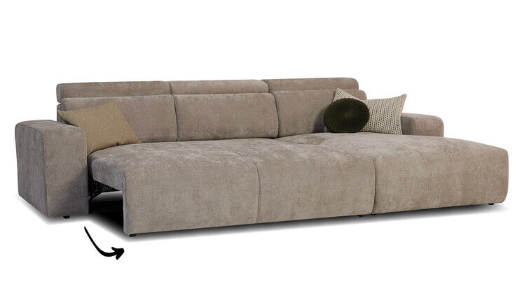 Dublin Ecksofa grau mit Bettfunktion