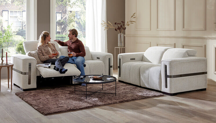 Loretta 3-zits en 2-zits bank met relaxfunctie Seats and Sofas