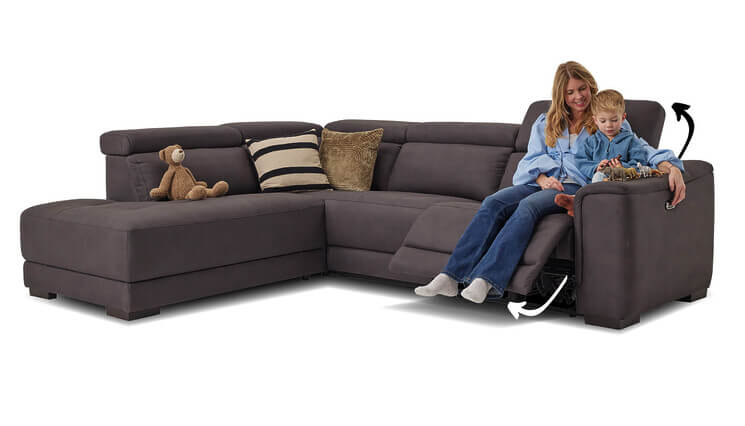 Urban hoekbank met relaxsysteem