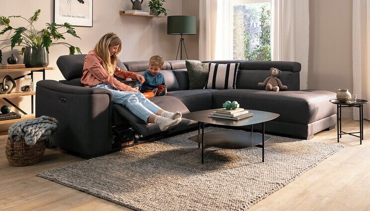 Urban hoekbank met relaxsysteem